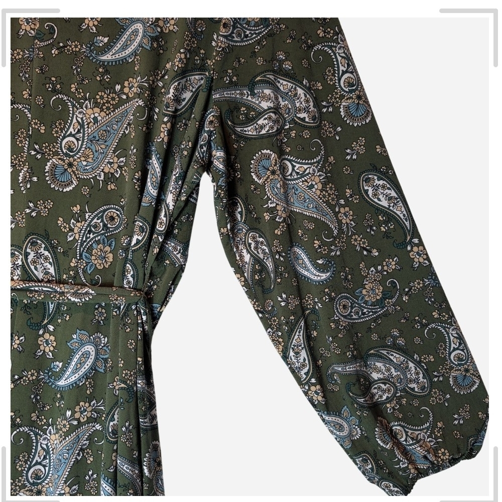 Pre-owned Lane Bryant Green Paisley Long Sleeve Dress Size 22/24 - Picture 13 of 16